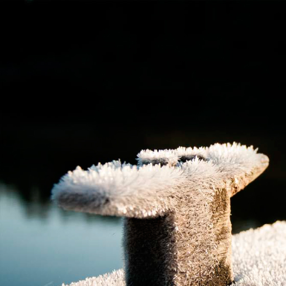 Frost på bryggknap