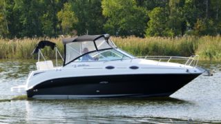 Sea Ray 255 Sundancer profil i vattnet.